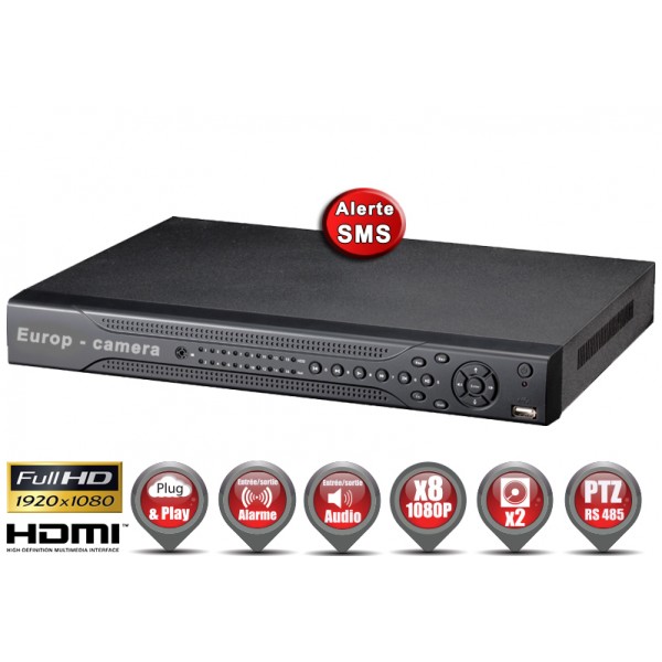 Enregistreur numérique AHD H264 8 canaux FULL HD 1080P