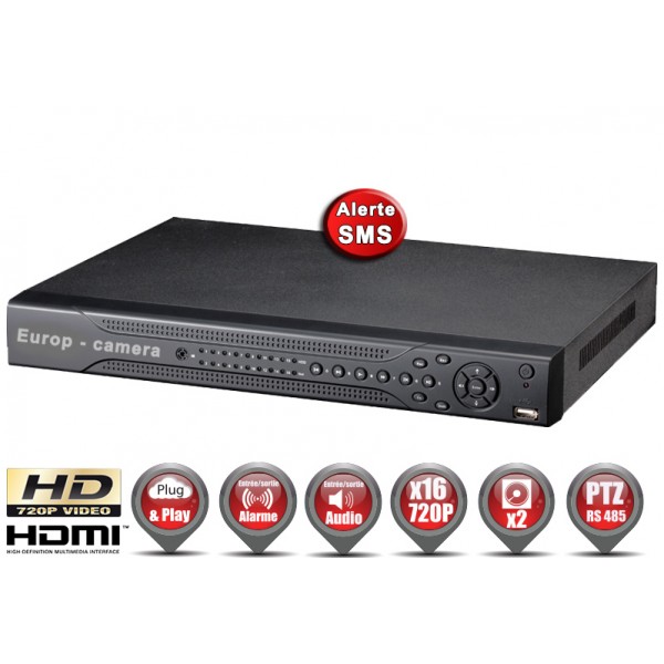 Enregistreur numérique AHD H264 16 canaux HD 720P