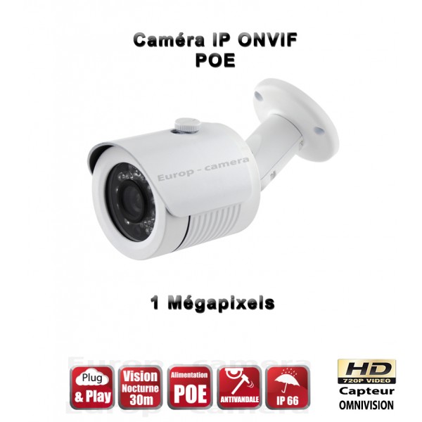 TUBES IP ANTI-VANDAL IR 30M ONVIF 720P CMOS SENSOR 2 MEGA-PIXELS / REF : EC-C1MP - CAMÉRA DE VIDÉO SURVEILLANCE NUMÉRIQE IP Caméra ip 720P ONVIF 1MP PLUG AND PLAY