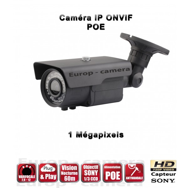 TUBES IP ANTI-VANDAL IR 30M ONVIF 720P CMOS SENSOR 2 MEGA-PIXELS / REF : EC-C1MP - CAMÉRA DE VIDÉO SURVEILLANCE NUMÉRIQE IP Caméra ip 720P ONVIF 1MP PLUG AND PLAY