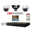 Kit Vidéo Surveillance PRO IP HIKVISION : 2x Caméras POE Dômes IR 30M 4 MP + Enregistreur NVR 4 canaux H265+ 1000 Go