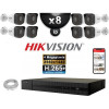 Kit Vidéo Surveillance PRO IP HIKVISION : 8x Caméras POE Tubes IR 30M 4 MP + Enregistreur NVR 8 canaux H265+ 3000 Go