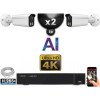 Kit Vidéo Surveillance PRO IP 2x Caméras POE Tubes AI IR 25M Capteur SONY UHD 4K + Enregistreur NVR 8 canaux H265+ 1000 Go