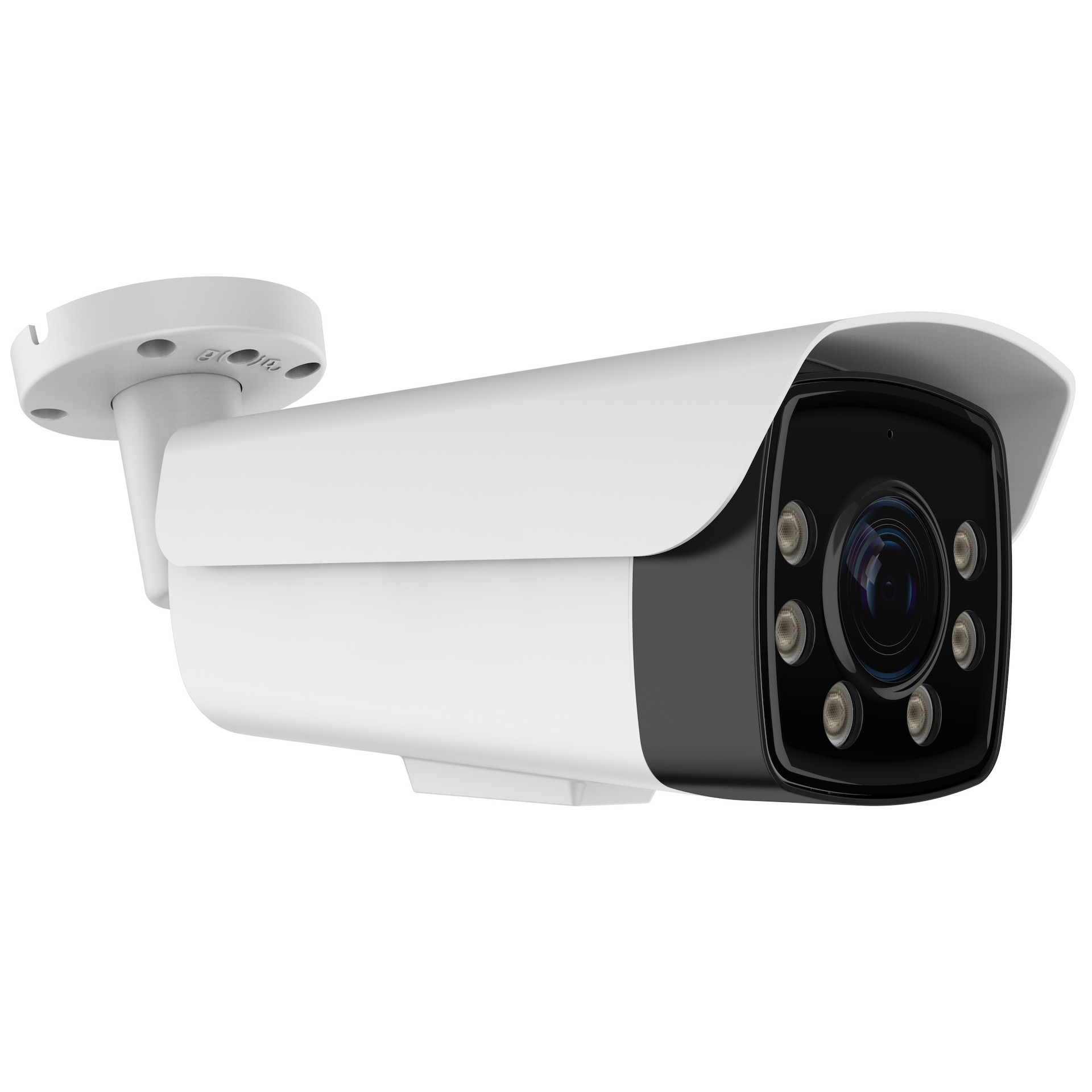 Caméra de surveillance extérieure noire avec visualisation à distance, zoom  optique x5 et détection intelligente