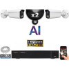 Kit Vidéo Surveillance PRO IP : 2x Caméras POE Tubes AI IR 25M Capteur SONY 5 MP + Enregistreur NVR 9 canaux H265+ 1000 Go