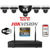 Kit Vidéo Surveillance PRO IP HIKVISION : 4x Caméras WIFI Dômes motorisée IR 20M 4MP + Enregistreur NVR 8 canaux H265+ 2000 Go