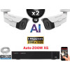 Kit Vidéo Surveillance PRO IP : 2x Caméras POE Tubes AI AUTOZOOM X5 IR 60M SONY 5 MP + Enregistreur NVR 9 canaux H265+ 1000 Go