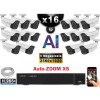 Kit Vidéo Surveillance PRO IP : 16x Caméras POE Tubes AI AUTOZOOM X5 IR 60M SONY 5 MP + Enregistreur NVR 32 canaux H265+ 3000 Go