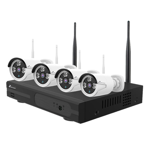 Kit Vidéo Surveillance PRO IP : 4X Caméras Tubes WIFI IR 20M 3