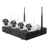 Kit Vidéo Surveillance PRO IP : 4X Caméras Tubes WIFI IR 20M 3 MegaPixels + Enregistreur NVR 4 canaux WIFI H265+ 1000 Go