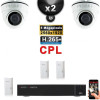Kit Vidéo Surveillance PRO IP CPL : 2x Caméras POE Dômes IR 20M Capteur SONY 5 MP + Enregistreur NVR 9 canaux H265+ 1000 Go