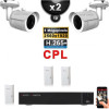 Kit Vidéo Surveillance PRO IP CPL : 2x Caméras POE Tubes IR 30M Capteur SONY 5 MP + Enregistreur NVR 9 canaux H265+ 1000 Go