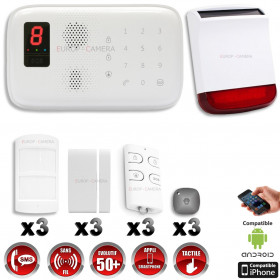 Système d'alarme sans fil GSM immunité animaux + sirène flash solaire avec batterie CHUANGO O3 / G5 / S5