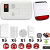 Système d'alarme sans fil GSM immunité animaux : INCENDIE + sirène flash solaire avec batterie CHUANGO O3 / G5 / S5