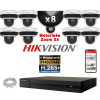 Kit Vidéo Surveillance PRO IP HIKVISION : 8x Caméras POE Dômes motorisée IR 20M 4 MP + Enregistreur NVR 8 canaux H265+ 3000Go