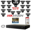 Kit Vidéo Surveillance PRO IP HIKVISION : 16x Caméras POE Dômes motorisée IR 20M 4 MP + Enregistreur NVR 16 canaux H265+ 3000Go