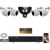 Kit Vidéo Surveillance PRO IP : 4x Caméras POE Tubes IR 25M FULL HD 1080P + Enregistreur NVR 9 canaux H265+ 2000 Go