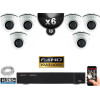 Kit Vidéo Surveillance PRO IP : 6x Caméras POE Dômes IR 20M FULL HD 1080P + Enregistreur NVR 9 canaux H265+ 2000 Go