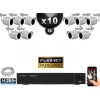 Kit Vidéo Surveillance PRO IP : 10x Caméras POE Tubes IR 25M FULL HD 1080P + Enregistreur NVR 25 canaux H265+ 3000 Go