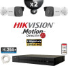 Kit Vidéo Surveillance PRO IP HIKVISION : 2x Caméras POE Tubes IR 30M 4 MP Détection 2.0 + Enregistreur NVR 4 canaux 1000 Go