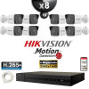 Kit Vidéo Surveillance PRO IP HIKVISION : 8x Caméras POE Tubes IR 30M 4 MP Détection 2.0 + Enregistreur NVR 8 canaux 3000 Go