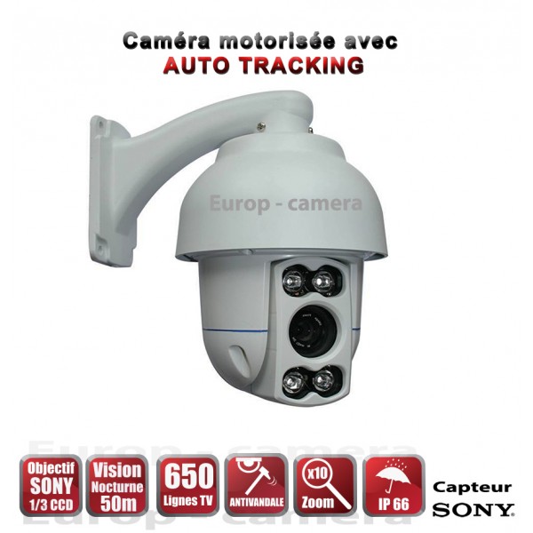 camera motorisée ptz ir 50m 650 lignes exterieur zoom x10 360°