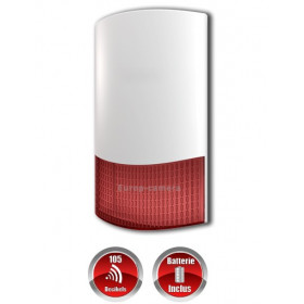 Sirène extérieure ou intérieure flash sans fil 868 mhz avec batterie de secours MFprotect