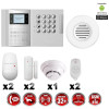 Système d'alarme PRO sans fil GSM + RTC 868 mhz immunité animaux 25 kg + Sirène flash intérieur + détecteur de fumée MFprotect