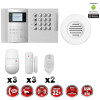 Système d'alarme PRO sans fil GSM + RTC 868 mhz immunité animaux 25 kg + Sirène flash intérieur MFprotect