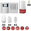 Système d'alarme PRO sans fil GSM + RTC 868 mhz immunité animaux 25 kg + Sirène Flash extérieure - intérieure MFprotect