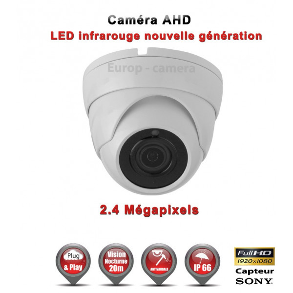 Mini Dôme AHD / CVI / TVI Capteur SONY 2.1MP FULL HD 1080P IR 20m étanche réf: EC-AHDD20FHDB - caméra surveillance