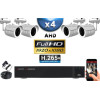 KIT PRO AHD 4 Caméras Tubes IR 30m Capteur SONY FULL HD 1080P + Enregistreur XVR 5MP H265+ 2000 Go / Pack vidéo surveillance