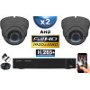 KIT PRO AHD 2 Caméras Dômes IR 35m Capteur SONY FULL HD 1080P + Enregistreur XVR 5MP H265+ 1000 Go / Pack vidéo surveillance