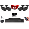KIT ECO AHD : 4 Caméras Tubes CMOS HD 720P + Enregistreur XVR H264+ 500 Go / Pack de vidéo surveillance