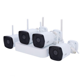 Kit Vidéo Surveillance PRO IP Uniview : 4X Caméras Tubes WIFI IR 30M Full HD 1080P + Enregistreur NVR 4 canaux WIFI 1000 Go