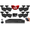 KIT ECO AHD : 8 Caméras Tubes CMOS HD 720P + Enregistreur XVR H265+ 1000 Go / Pack de vidéo surveillance