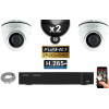 Kit Vidéo Surveillance PRO IP : 2x Caméras POE Dômes IR 20M Capteur SONY 1080P + Enregistreur NVR 9 canaux H265+ 1000 Go