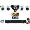 Kit Vidéo Surveillance PRO IP : 4x Caméras POE Dômes IR 20M Capteur SONY 1080P + Enregistreur NVR 9 canaux H265+ 2000 Go