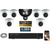 Kit Vidéo Surveillance PRO IP : 6x Caméras POE Dômes IR 20M Capteur SONY 1080P + Enregistreur NVR 9 canaux H265+ 2000 Go