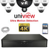 Kit Vidéo Surveillance PRO IP UNIVIEW : 6x Caméras POE Dômes AI IR 30M UHD 4K + Enregistreur NVR 8 canaux 2000 Go