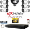 Kit Vidéo Surveillance PRO IP HIKVISION : 6x Caméras POE Tubes LED 40M UHD 4K AcuSense + Enregistreur NVR 8 canaux 2000 Go