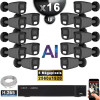 Kit Vidéo Surveillance PRO IP : 16x Caméras POE Tubes AI IR 25M Capteur SONY 5 MP + Enregistreur NVR 25 canaux H265+ 3000 Go