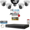 Kit Vidéo Surveillance IP HiLooK : 4x Caméras POE Dômes LED 30M 6 MP - Détection 2.0 + Enregistreur NVR 8 canaux 2000 Go