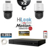 Kit Vidéo Surveillance PRO IP HiLooK : 2x Caméras POE Dômes motorisée LED 30M 4MP + Enregistreur NVR 4 canaux H265+ 1000 Go
