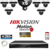 Kit Vidéo Surveillance PRO IP HIKVISION : 6x Caméras POE Dômes motorisée IR 20M 4MP + Enregistreur NVR 8 canaux H265+ 2000 Go