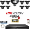 Kit Vidéo Surveillance PRO IP HIKVISION : 8x Caméras POE Dômes motorisée IR 20M 4 MP + Enregistreur NVR 8 canaux H265+ 2000Go