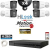 Kit Vidéo Surveillance IP HiLooK : 4x Caméras POE Tubes LED 30M 6 MP - Détection 2.0 + Enregistreur NVR 8 canaux 2000 Go