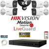 Kit Vidéo Surveillance PRO IP HIKVISION : 4x Caméras POE Tubes LED 30M 4 MP LiveGuard + Enregistreur NVR 4 canaux 2000 Go
