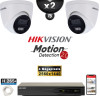 Kit Vidéo Surveillance PRO IP HIKVISION : 2x Caméras POE Dômes LED 30M 4 MP Détection 2.0 + Enregistreur NVR 4 canaux 1000 Go