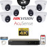 Kit Vidéo Surveillance PRO IP HIKVISION : 6x Caméras POE Dômes LED 30M UHD 4K AcuSense + Enregistreur NVR 8 canaux 2000 Go